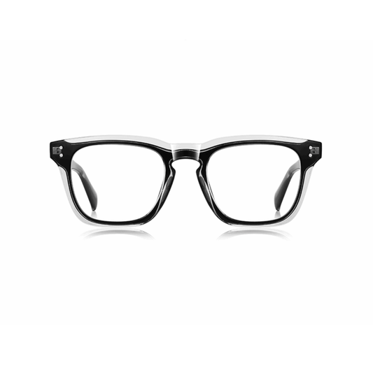 Black eyeglasses on a white background