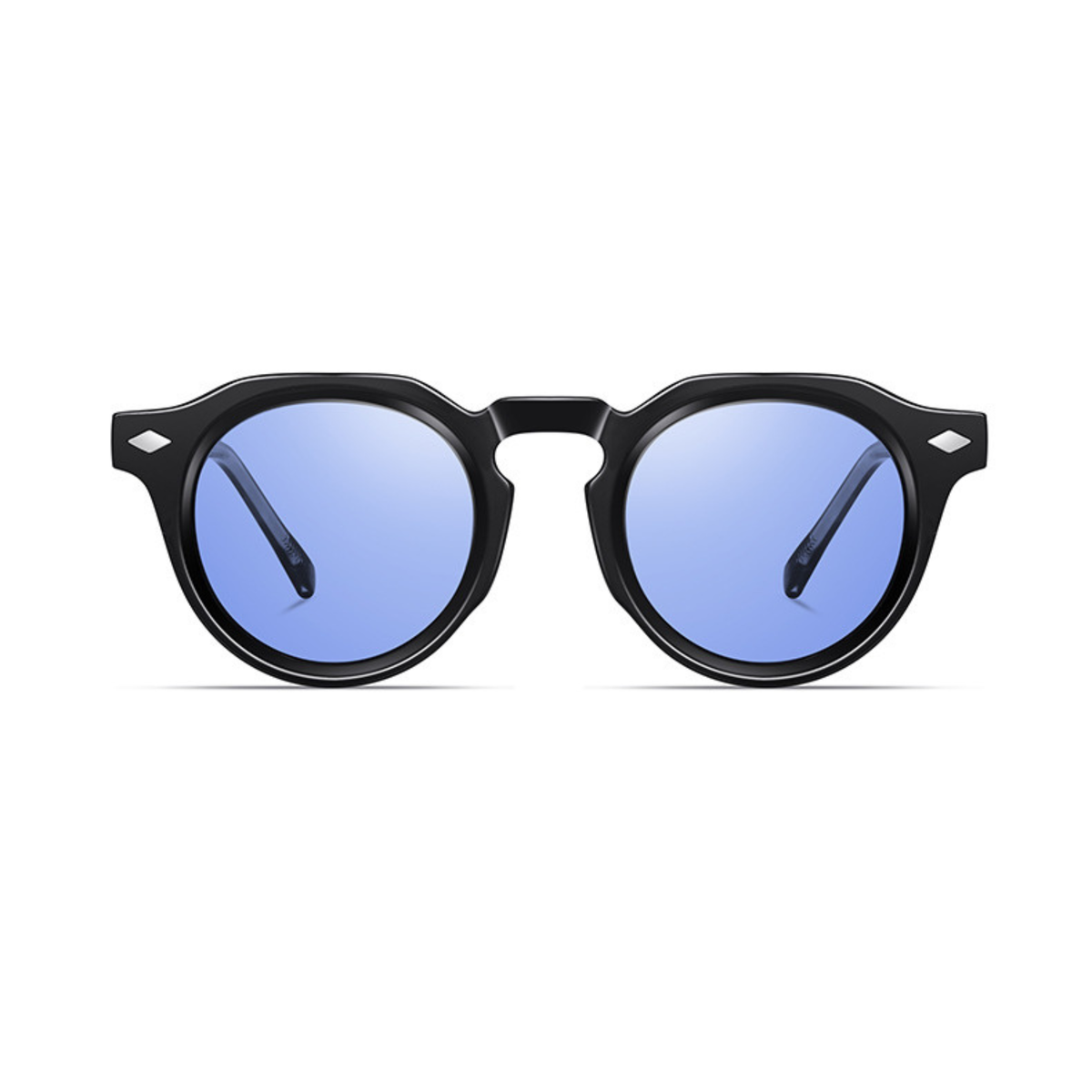 Arctic Noir β Blue-Tinted Round Sunglasses (ET-SG118)