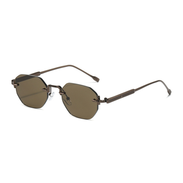 Bronze Edge – Rimless Polygon Sunglasses (ET-SG117)