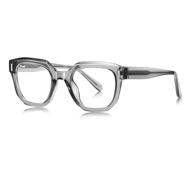 Clear eyeglasses on a white background