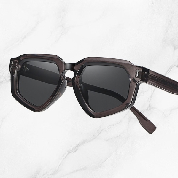 Graphite Prism – Gray Polygon Sunglasses (ET-SG108)