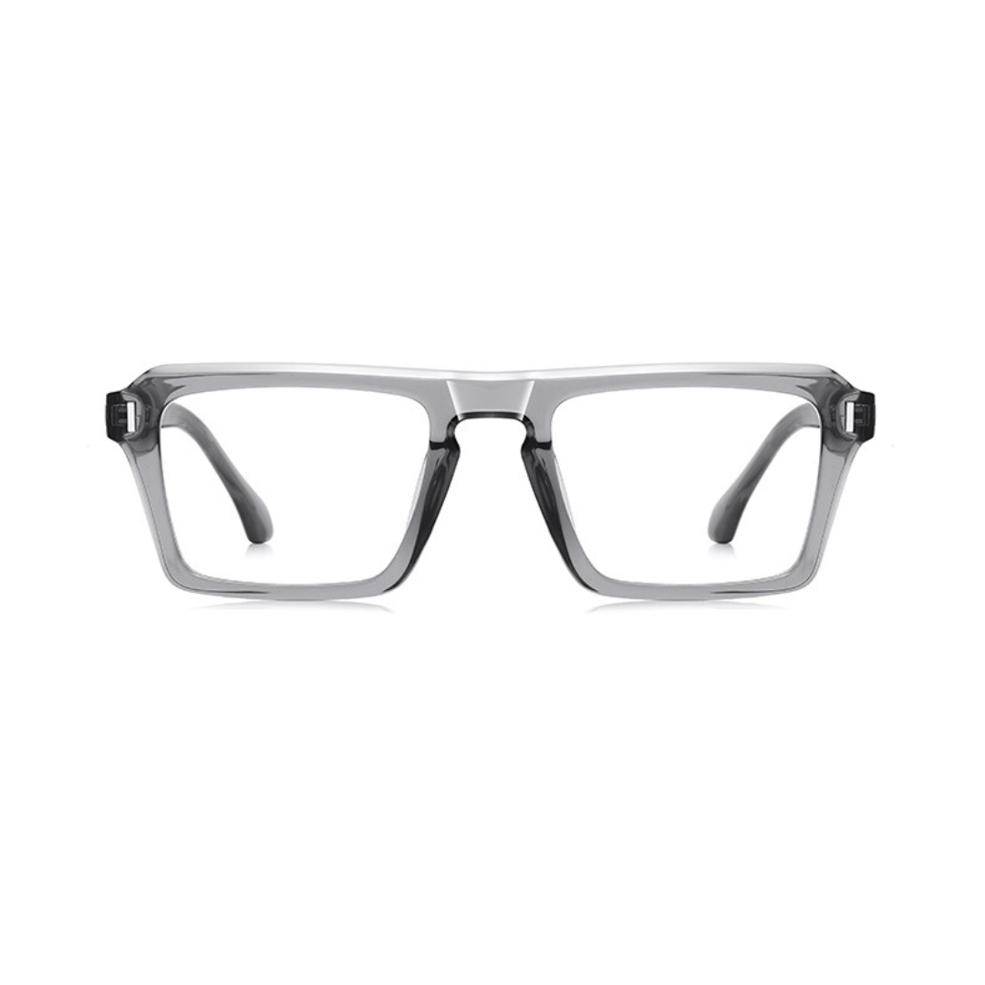 Clear eyeglasses on a white background