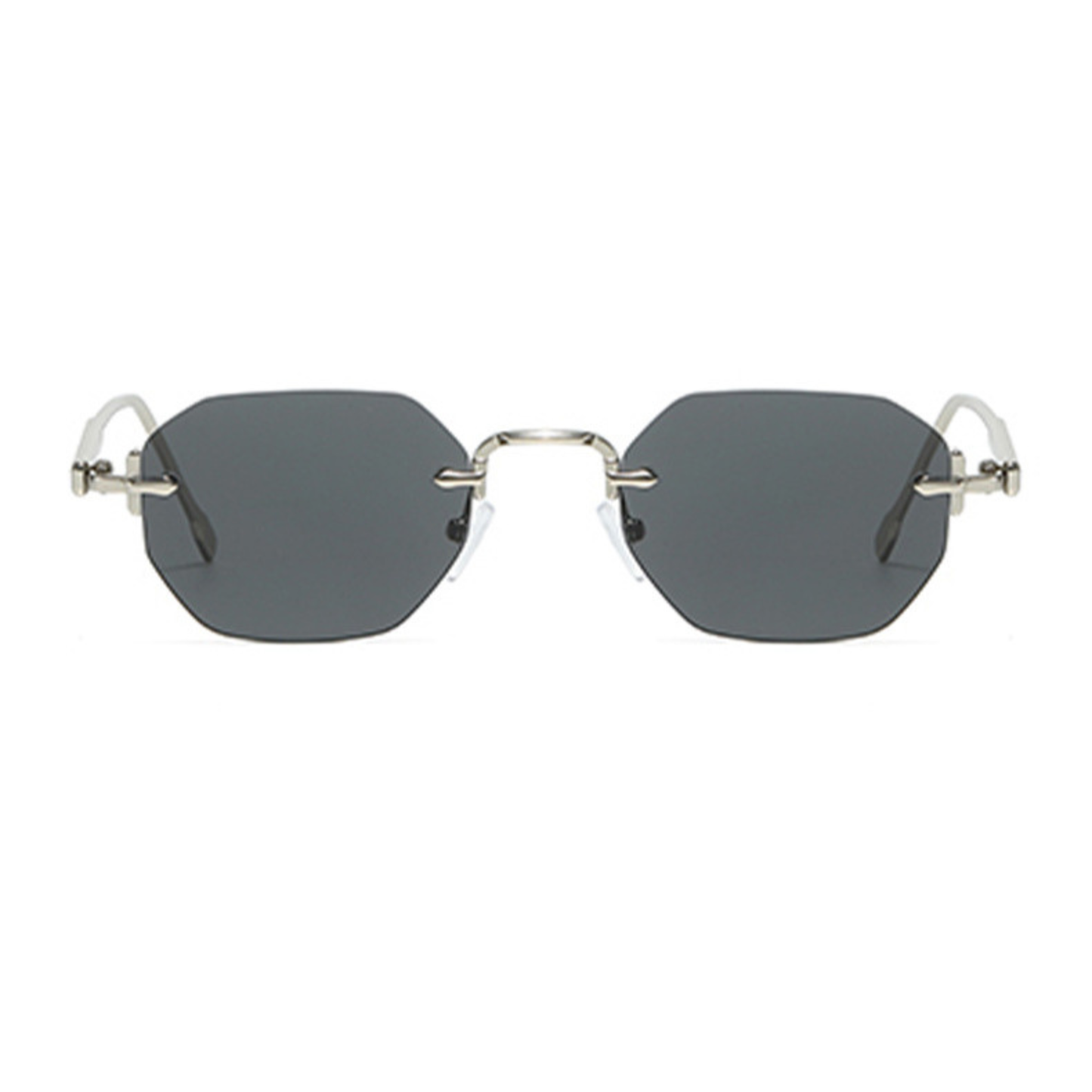Silver Mirage – Rimless Polygon Sunglasses (ET-SG47)