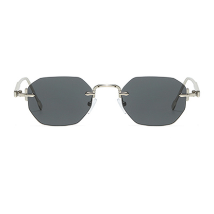 Silver Mirage – Rimless Polygon Sunglasses (ET-SG47)