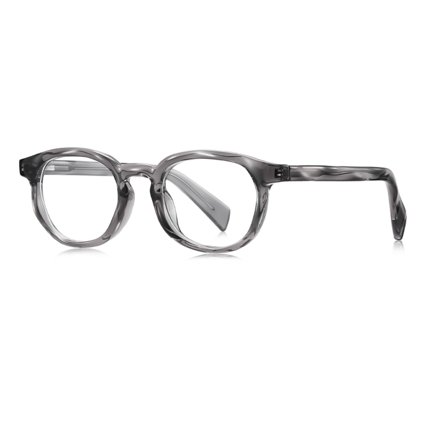 Graphite Aura Oval – Minimal Grey Eyeglasses (ET-OP52)