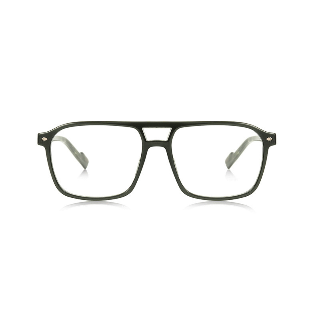 Black eyeglasses on a white background