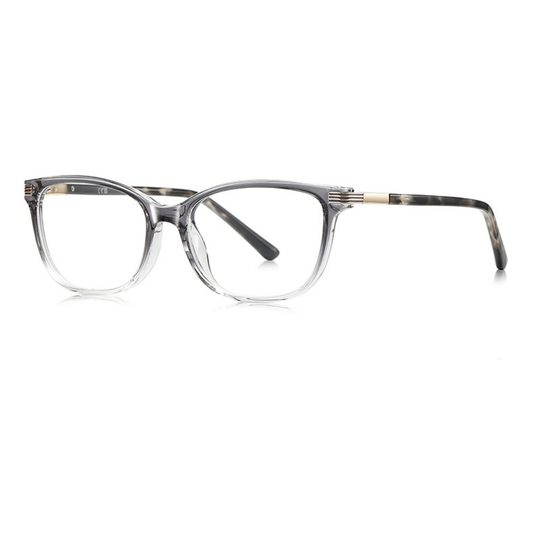 Eyeglasses with a tortoiseshell frame on a white background