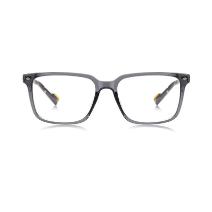 Gray eyeglasses on a white background