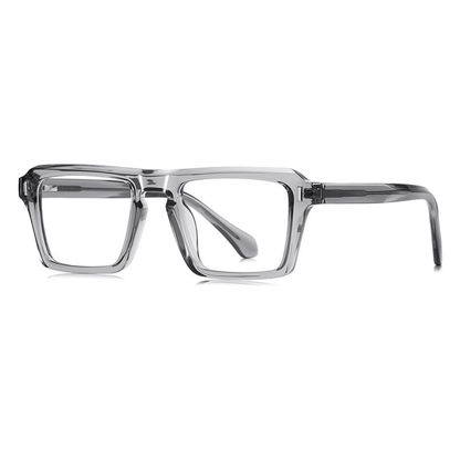 Clear eyeglasses on a white background