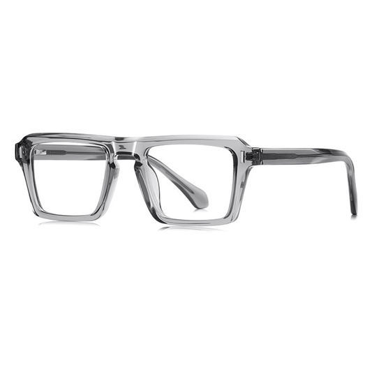 Clear eyeglasses on a white background