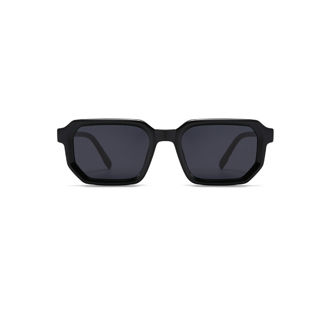 Black sunglasses on a white background
