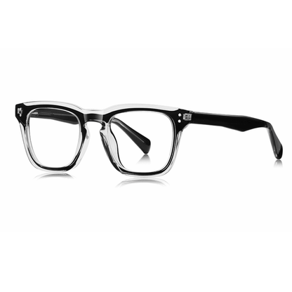 Black eyeglasses on a white background