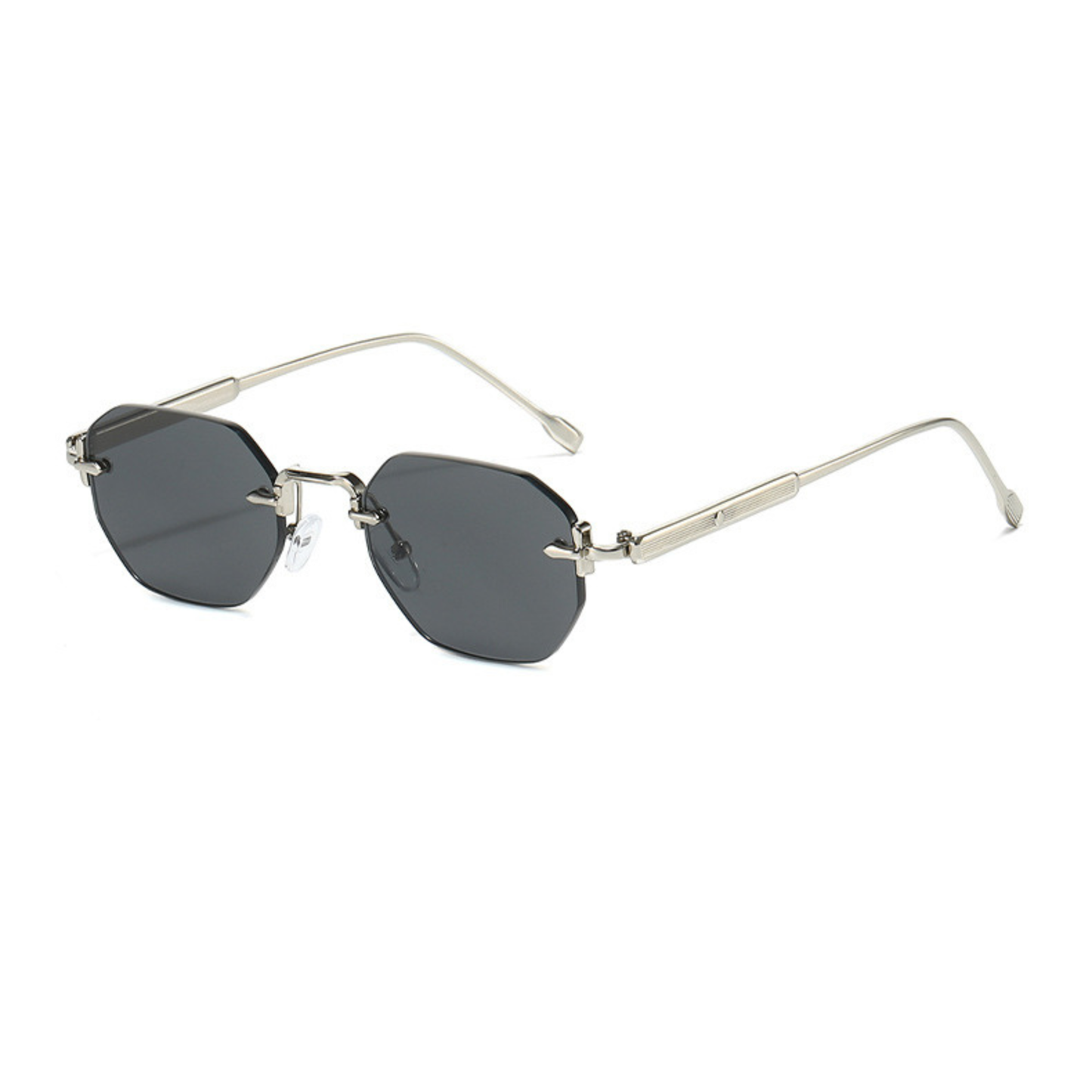 Silver Mirage – Rimless Polygon Sunglasses (ET-SG47)