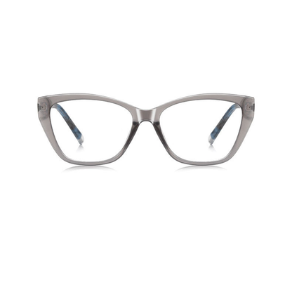 Gray cat-eye glasses on a white background