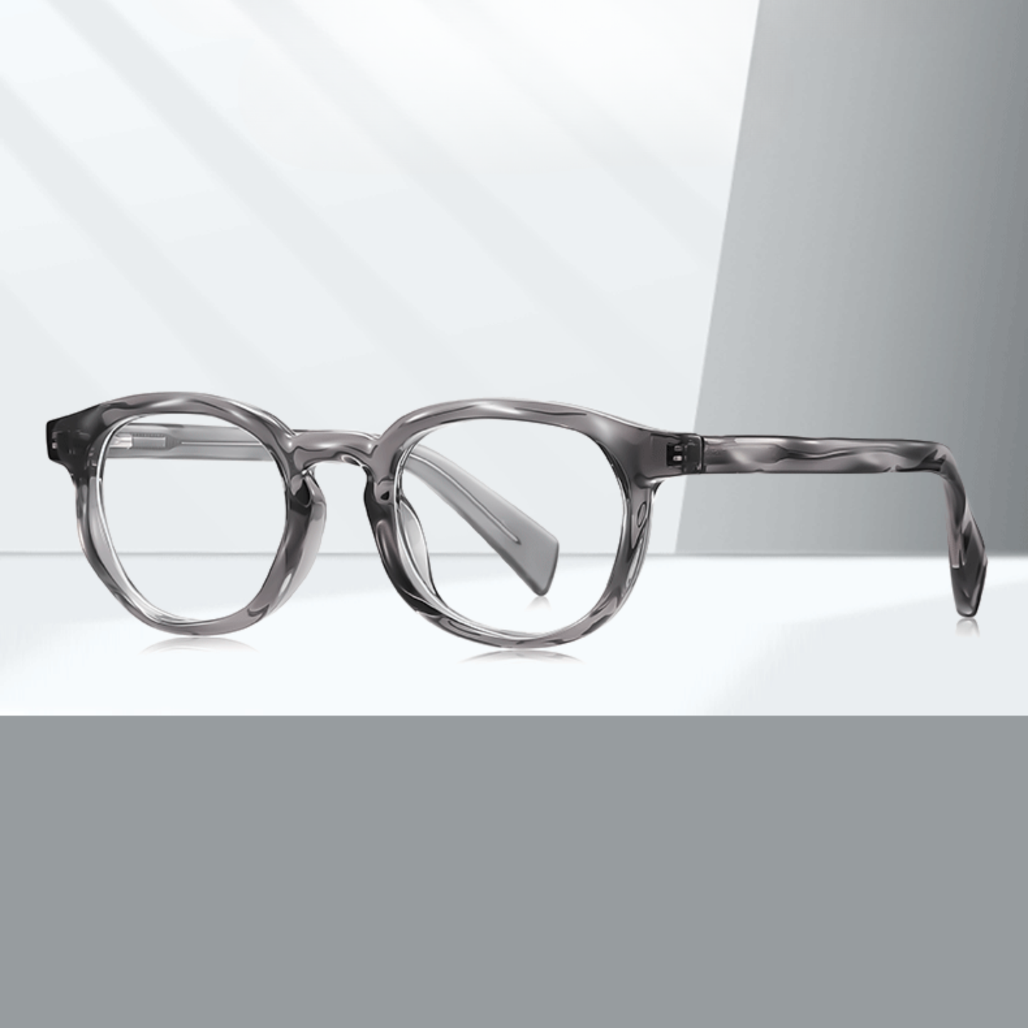 Graphite Aura Oval – Minimal Grey Eyeglasses (ET-OP52)
