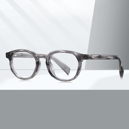 Graphite Aura Oval – Minimal Grey Eyeglasses (ET-OP52)