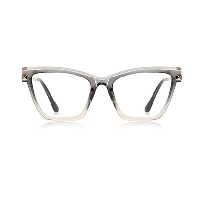 Cat-eye glasses with a gradient design on a white background
