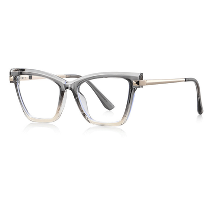 Eyeglasses with a transparent frame on a white background