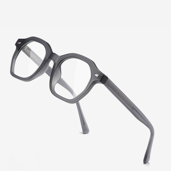 Ghost Veil – Transparent Gray Hexagon Frame (ET-OP36)