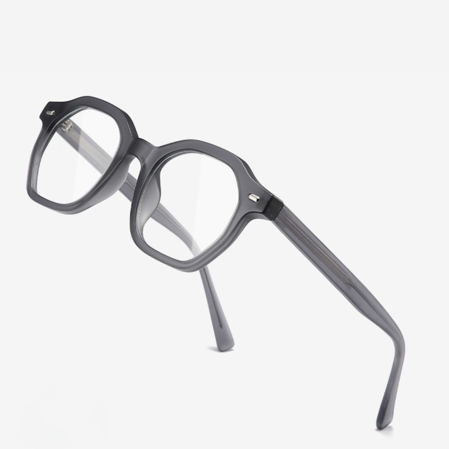 Ghost Veil – Transparent Gray Hexagon Frame (ET-OP36)