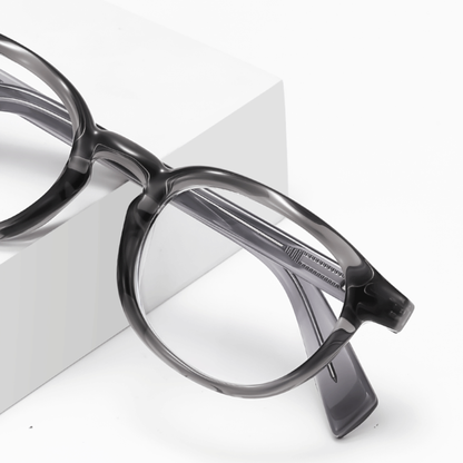 Graphite Aura Oval – Minimal Grey Eyeglasses (ET-OP52)