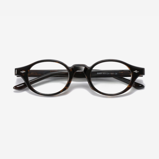 Tortoise Muse – Retro Oval Eyeglasses (ET-OP68)