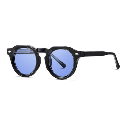 Arctic Noir – Blue-Tinted Round Sunglasses (ET-SG118)