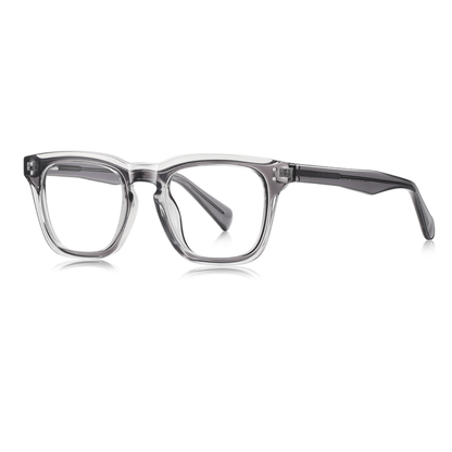 Clear eyeglasses on a white background