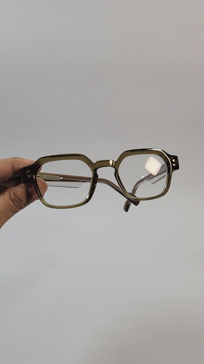 Whiskey Tint – Classic Square Eyeglasses (ET-OP54)