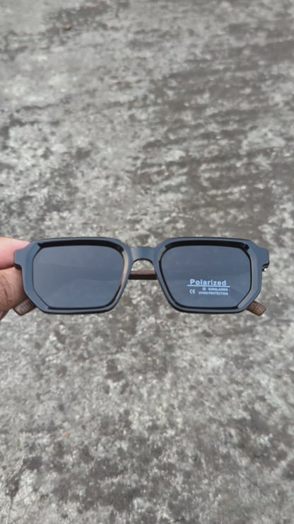 Black & Wooden Polarized Sunglasses (ET-SG19)