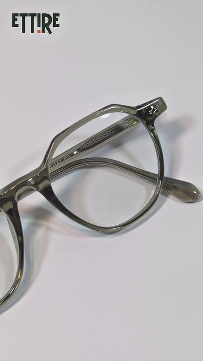 Jade Mirage – Green Hexa Round Frame (ET-OP38)